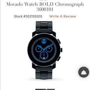 Movado blue choronogeaph watch